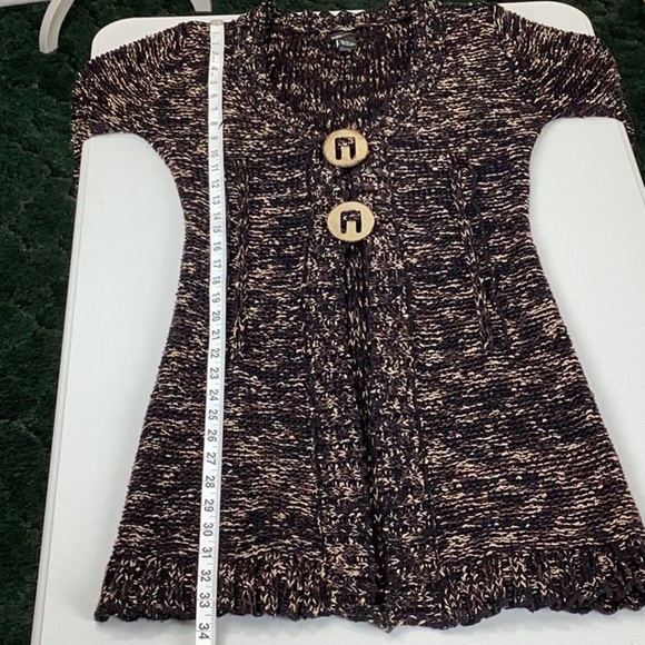 BCBGMaxazria Long Brown Draped Cardigan / Sweater. Womens Size L, - Picture 11 of 11